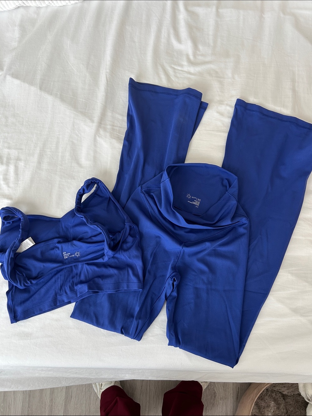 aerie Cobalt Blue Cropped Tank and High-Waist Leggings Set - Picture 2 of 2